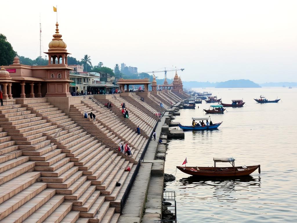 Maheshwar ghats on the Narmada river